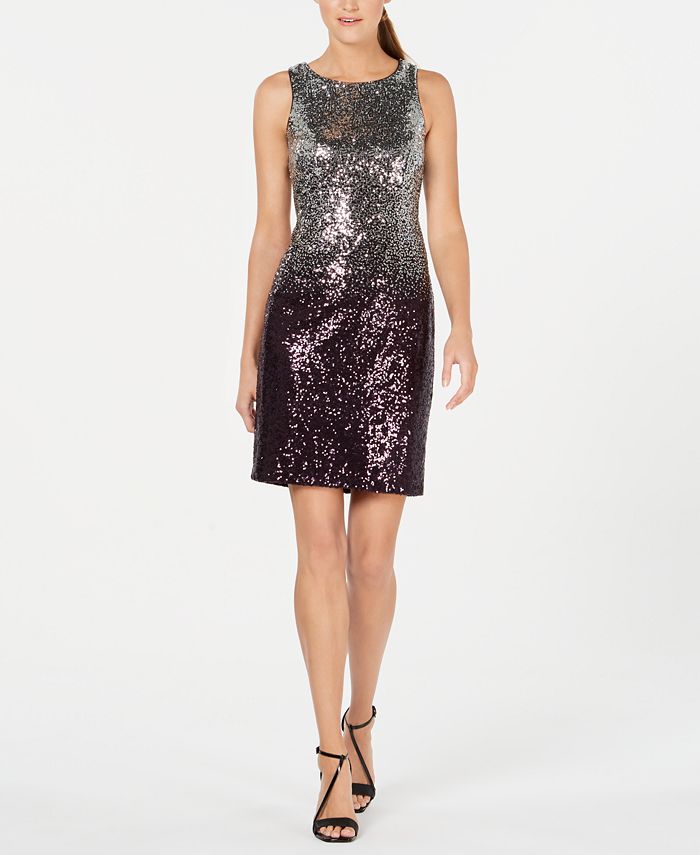 Calvin Klein Ombré Sequin Sheath Dress & Reviews - Dresses - Women - Macy's