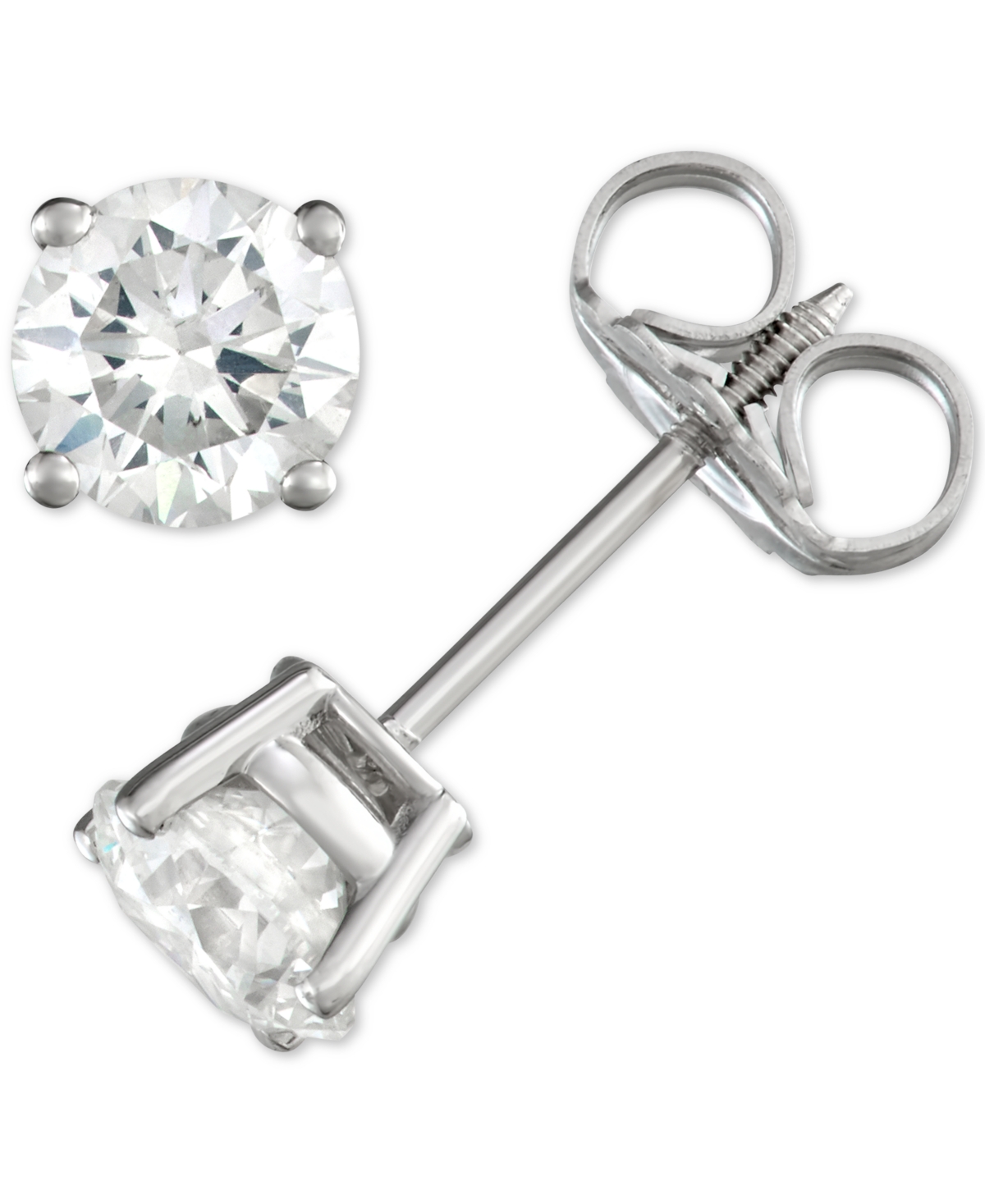 Diamond Stud Earrings (1 ct. t.w.) in 14k White, Yellow or Rose Gold - White Gold