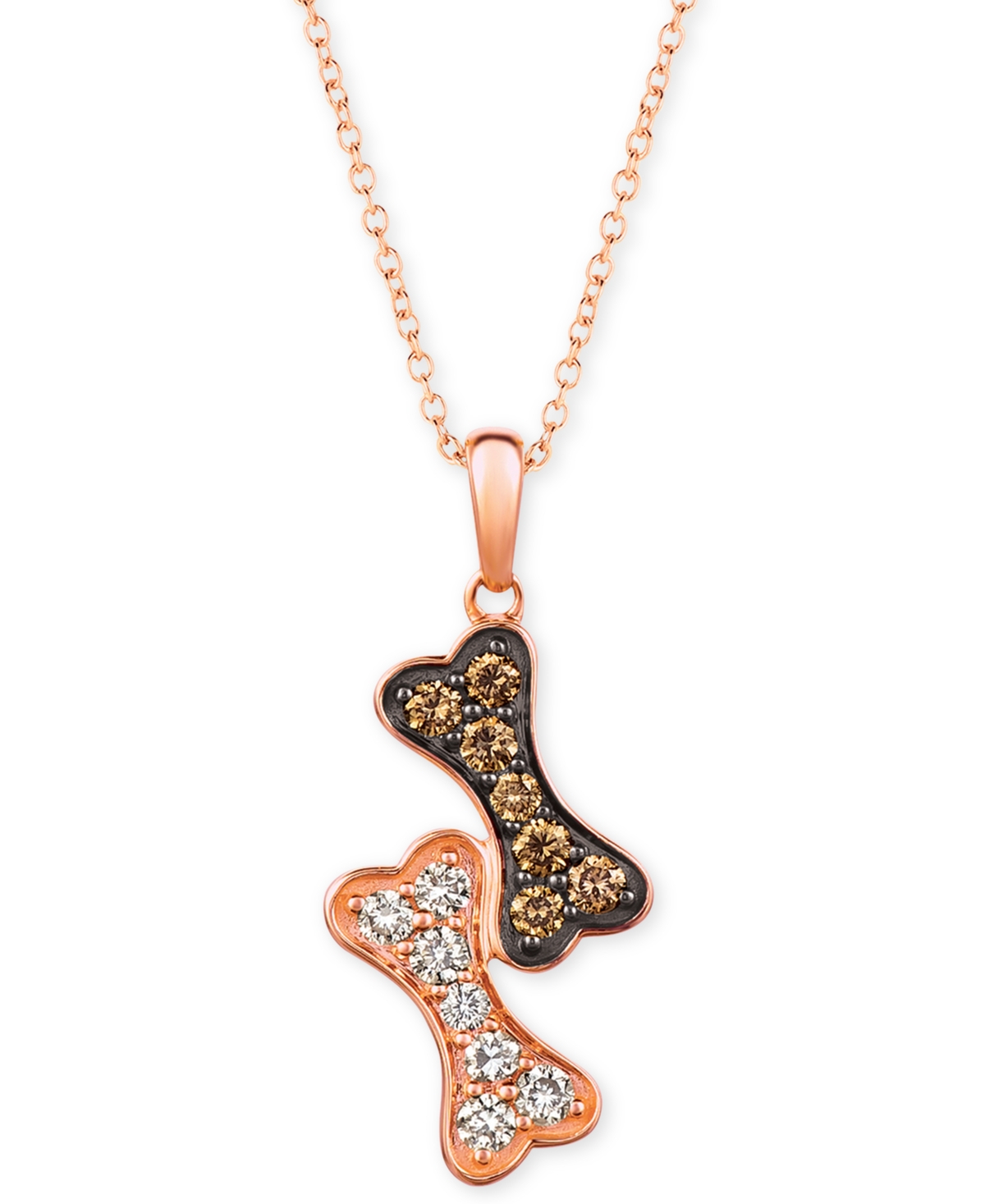 I Love Dogs Collection 20" Pendant Necklace (3/8 ct. t.w.) in 14k Rose Gold - Rose Gold