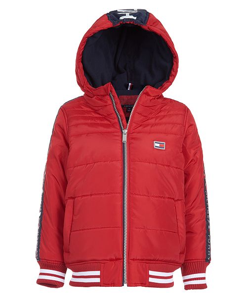 Tommy Hilfiger Big Boys Hooded Baseball Jacket Reviews Coats Jackets Kids Macy S