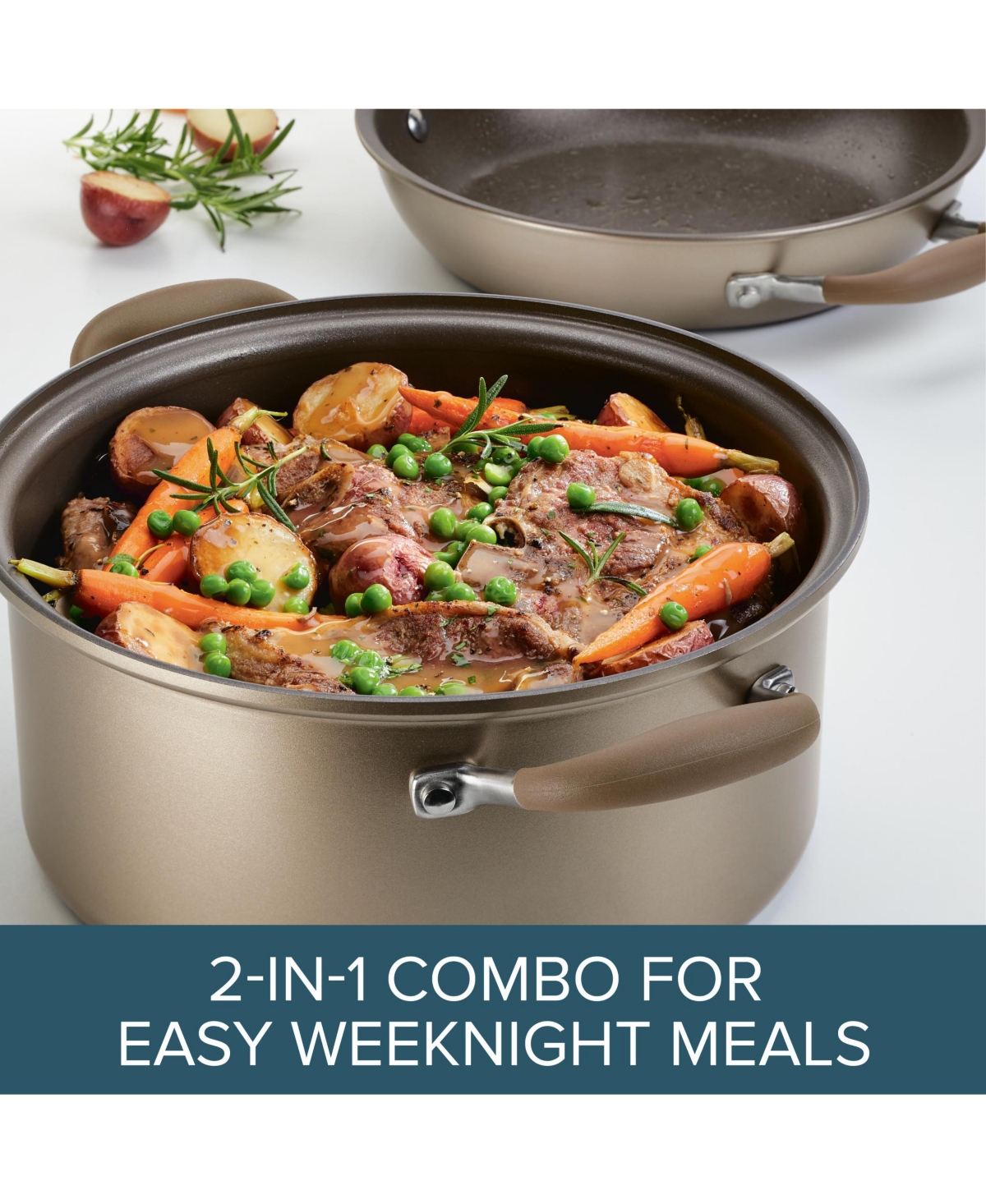 Anolon Advanced Home Hard-Anodized Nonstick Two Step Meal Set, 5-Qt. Dutch oven and and Everything Pan
