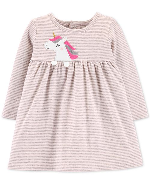 Carter S Baby Girls Striped Unicorn Cotton Dress Reviews Macy S