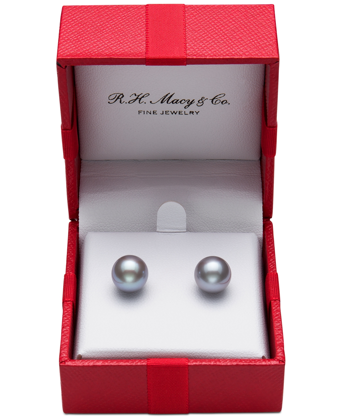 Cultured Freshwater Pearl Stud 14k Yellow Gold Earrings (8mm) - Gray