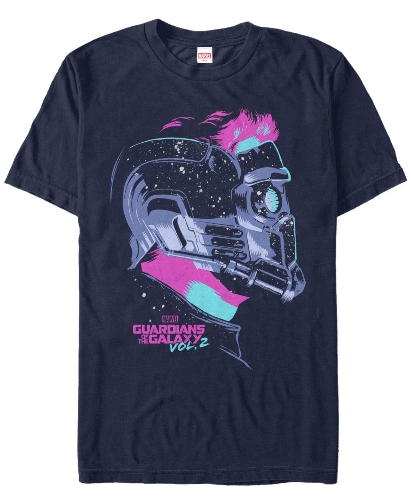 Мужская футболка Fifth Sun Marvel Guardians of the Galaxy Vol. 2 Neon Painted Star Lord Short Sleeve, цвет: Тёмно-синий — фото 1