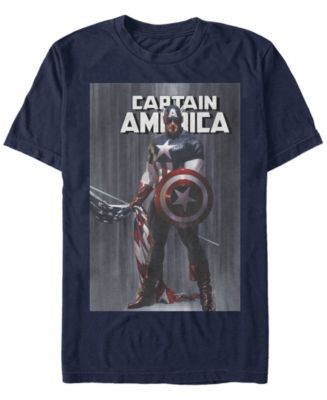 Marvel Men's Comic Collection Captain America With Standing Flag Short ...