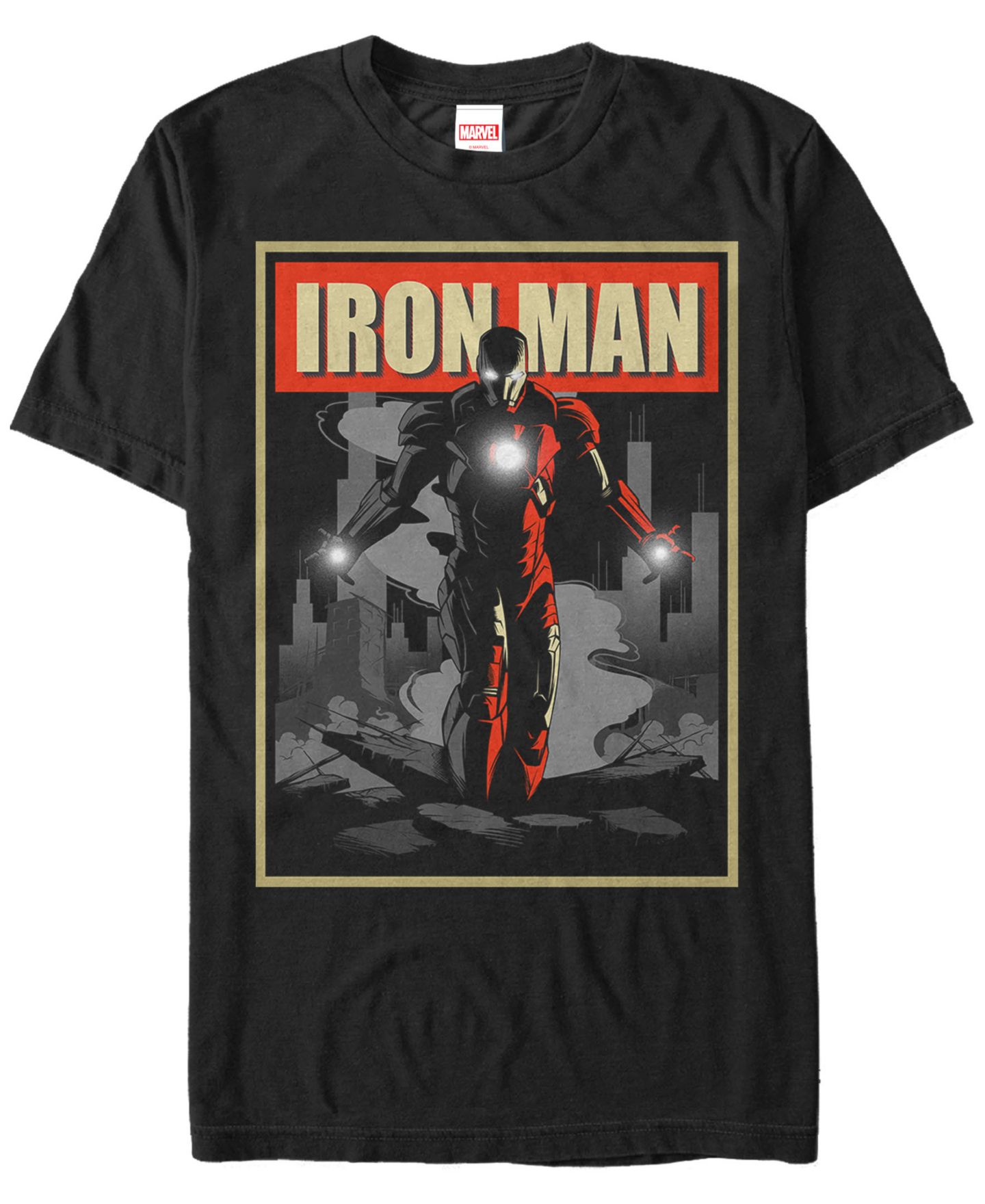 Мужская футболка Fifth Sun Marvel Comic Collection Vintage Iron Man Poster Short Sleeve, цвет: Чёрный — фото 1