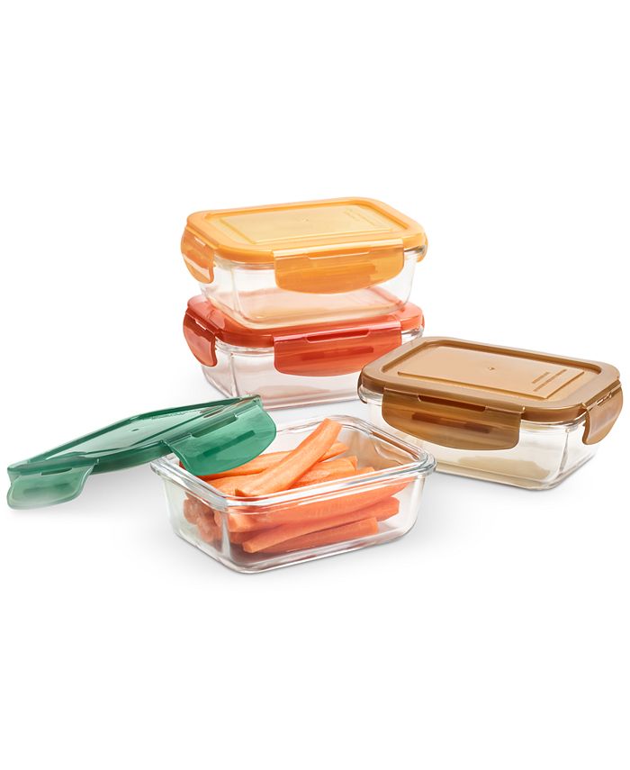 Martha Stewart Collection Glass Food Containers, Set of 4, Created for