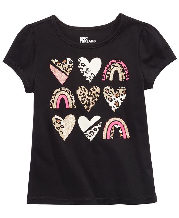 Epic Threads Toddler Girls Animal Hearts T-Shirt, Created for Macy's ...