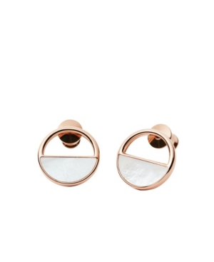 image of Skagen Women-s Elin Stainless Steel Mother of Pearl Stud Earrings