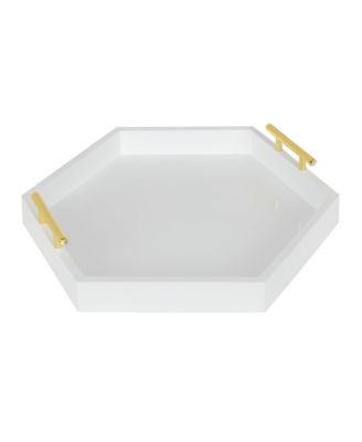 Lipton Hexagon Decorative Tray with Metal Handles - 18" x 18"