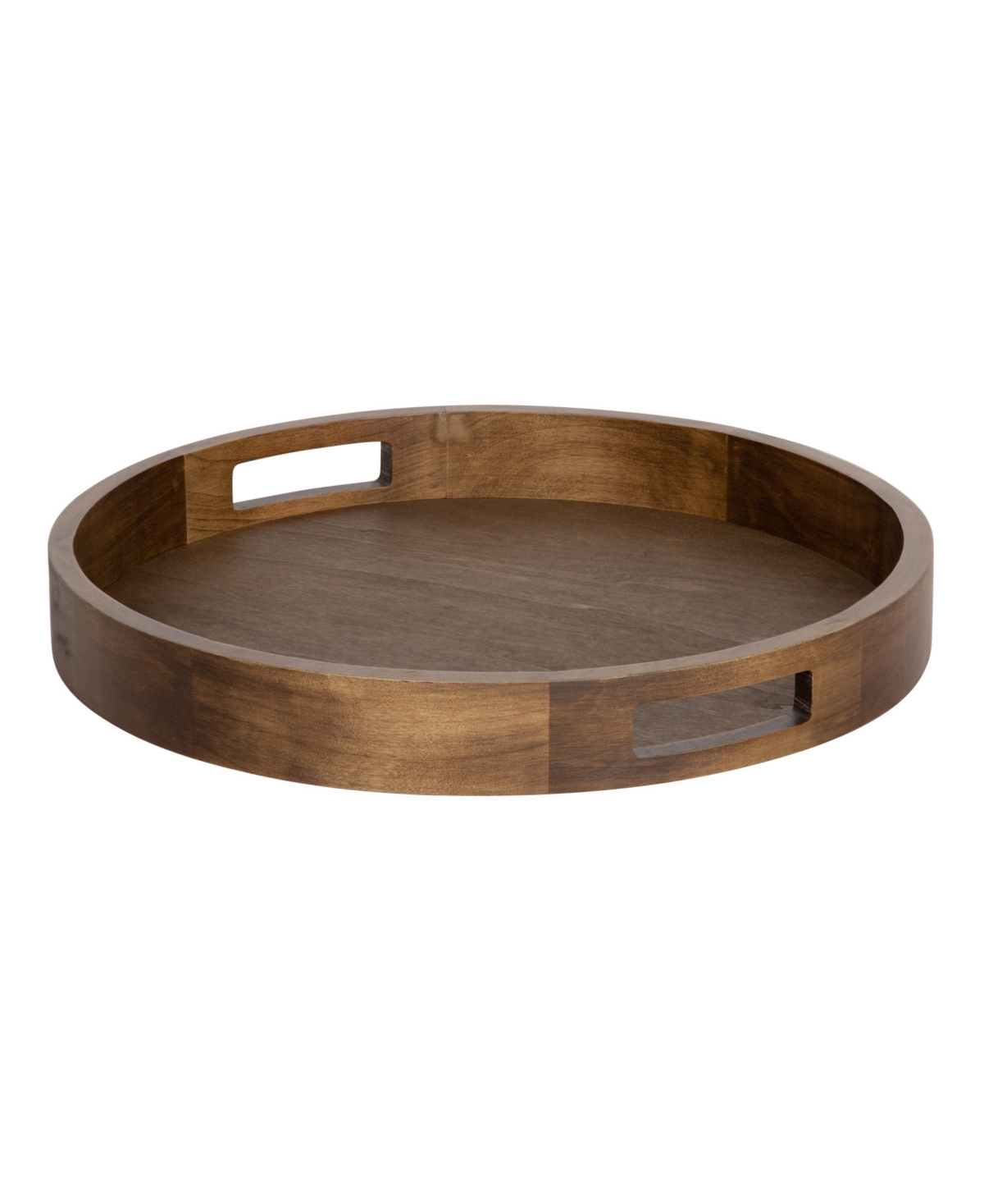 Kate And Laurel Hutton Round Wood Tray In Brown