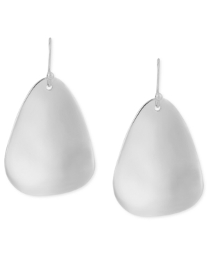 image of Robert Lee Morris Soho Earrings, Silver-Tone Concave Organic Drop Earrings