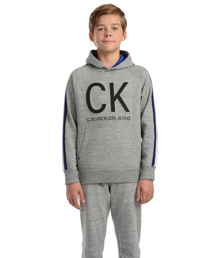 Calvin Klein Big Boys Athlete Taped Embossed Logo Hoodie - Macy's
