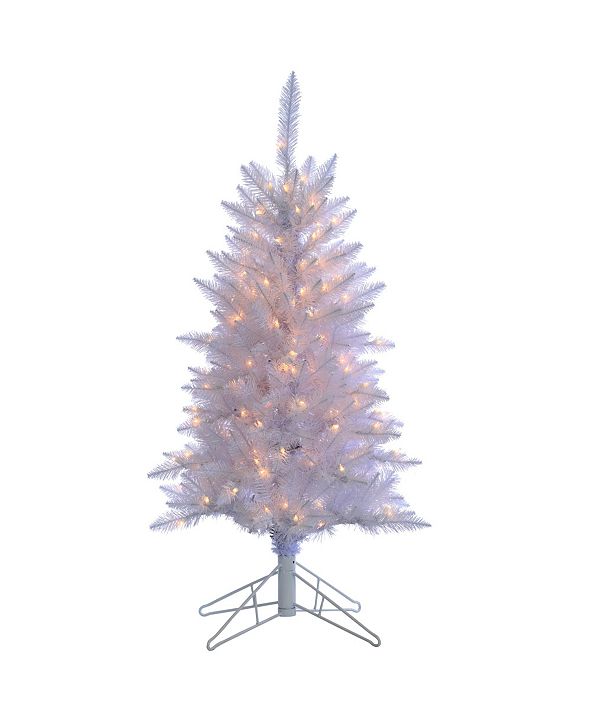 Sterling 4ft White Tiffany Tinsel Tree With 150 Clear Lights Reviews Holiday Shop Home Macy S