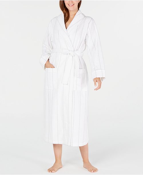 Charter Club Turkish Cotton Luxe Terry Striped Long Robe, Created for ...