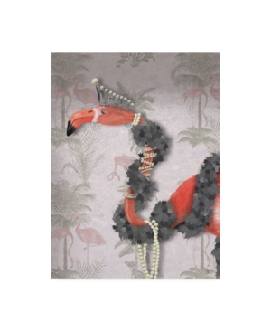 Trademark Global Fab Funky Flamingo And Pearls, Portrait Canvas Art In Multi