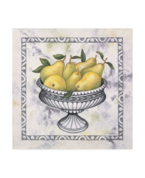 Trademark Global Debra Lake Pears In A Silver Bowl Canvas Art In Multi