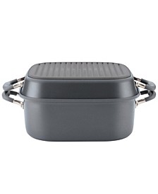 Advanced Home Hard-Anodized Nonstick Two Step Meal Set, 7-Qt. Roaster and an 11" Deep Square Grill Pan