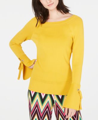 INC International Concepts - Boat-Neck Tie-Sleeve Top
