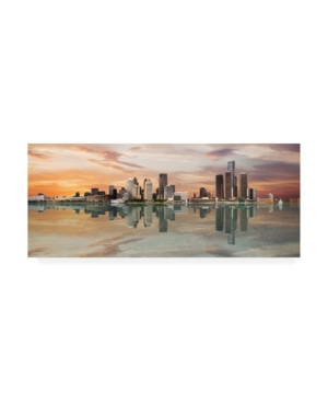 Shop Trademark Global Monte Nagler Detroit Sunset Panorama Detroit Michigan Color Pan Canvas Art In Multi