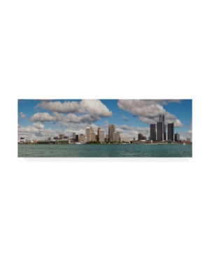 Shop Trademark Global Monte Nagler Detroit Skyline Panorama 2 Canvas Art In Multi