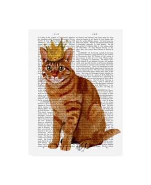 Trademark Global Fab Funky Ginger Cat With Crown Canvas Art In Multi
