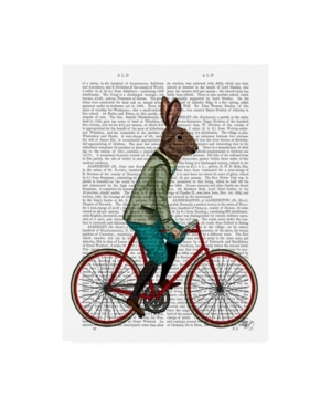 Trademark Global Fab Funky Rabbit On Bike Book Canvas Art In Multi
