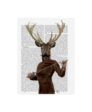 Trademark Global Fab Funky Fencing Deer, Portrait Canvas Art In Multi