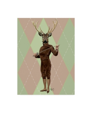 Trademark Global Fab Funky Fencing Deer, Full Canvas Art In Multi