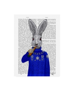 Trademark Global Fab Funky Rabbit In Sweater Canvas Art In Multi