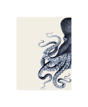 Trademark Global Fab Funky Octopus Indigo Blue And Cream A Canvas Art In Multi