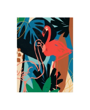 Trademark Global June Erica Vess Funky Flamingo Ii Canvas Art In Multi
