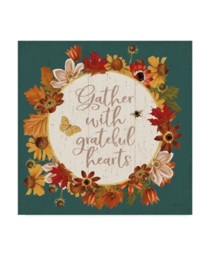 Katie Pertiet Fall Garden V Teal Canvas Art - 15