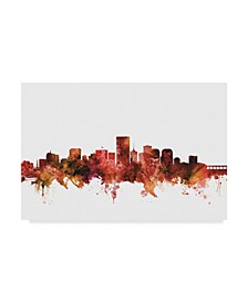 Michael Tompsett Richmond Virginia Skyline Red Canvas Art - 15" x 20"