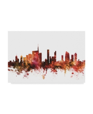 Trademark Global Michael Tompsett Milan Italy Skyline Red Canvas Art In Multi