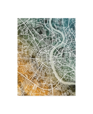 Trademark Global Michael Tompsett Cologne Germany City Map Teal Orange Canvas Art In Multi