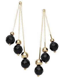 14k Gold Earrings, Faceted Onyx 3-Drop Earrings (9 ct. t.w.)