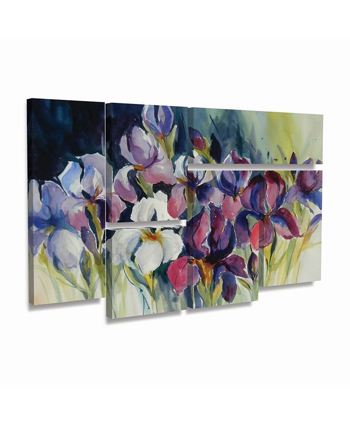 Trademark Global Rita Auerbach White Iris Multi Panel Art Set 6 Piece ...