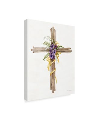 Kathleen Parr Mckenna Easter Blessing Cross I Canvas Art - 20" x 25"