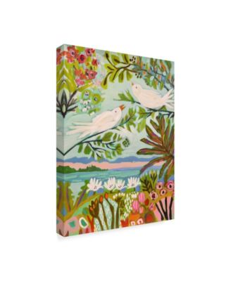 Karen Fields Birds in the Garden I Canvas Art - 20" x 25"