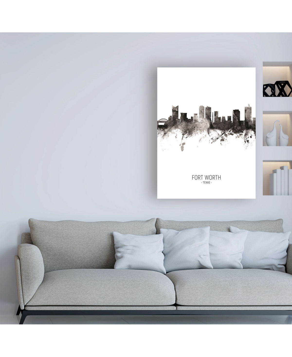 Michael Tompsett Fort Worth Texas Skyline Portrait Ii Canvas Art -