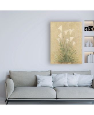 Debra Lake White Lilies on Parchment Canvas Art - 15.5" x 21"