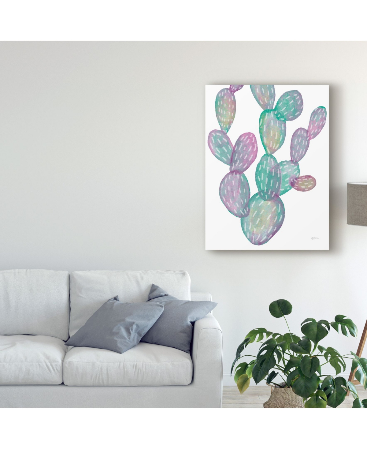 Mary Urban Lovely Llamas Cactus Canvas Art -