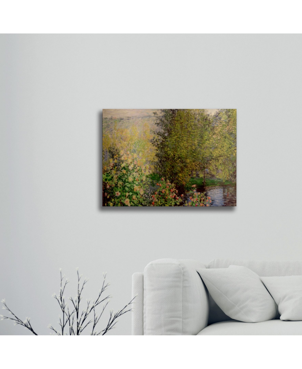 Claude Monet Corner of the Garden at Montgeron, 1876 Floating Brushed Aluminum Art -
