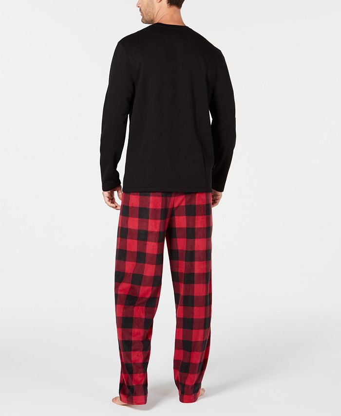 Club Room Men's Plaid Fleece Pajama Set, Created for Macy's - Macy's
