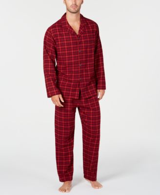 Club Room - Men's Red Plaid Flannel Pajamas