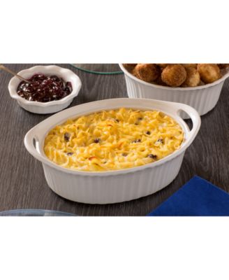 White 1.5-Qt. Oval Casserole with Glass Lid