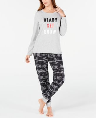 Family Pajamas Matching Women's Ready Set Snow Pajama Set, Created For ...