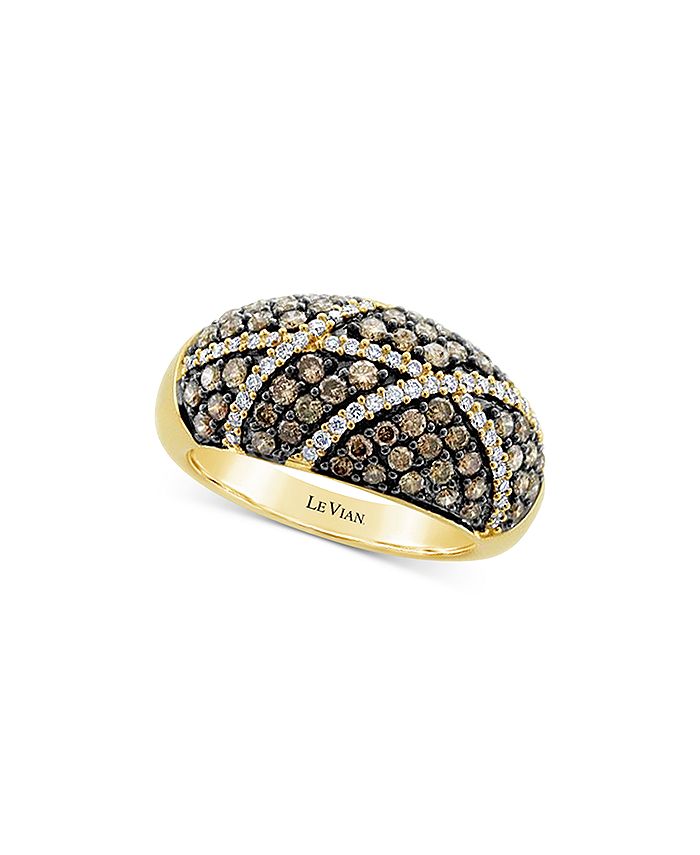 Le Vian - Chocolate Diamond (1 ct. t.w.) & Vanilla Diamond (1/4 ct. t.w.) Cluster Statement Ring in 14k Gold