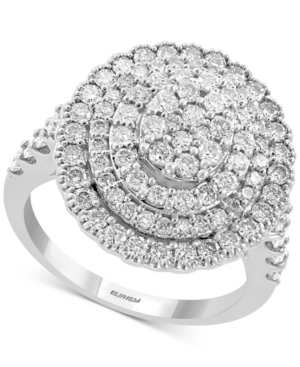 image of Effy Diamond Halo Cluster Ring (1-1/2 ct. t.w.) in 14k White Gold